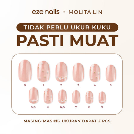 (NEW) Eze Nails x Molita Lin - Under The Spot Light Spot On Manicure (Kuku Palsu Tempel)