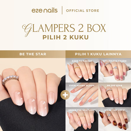 EZE NAILS - GLAMPERS 2 BOX (2 Spot-On Nails + 1 Customize Greeting Card + Exclusive Gift Box)