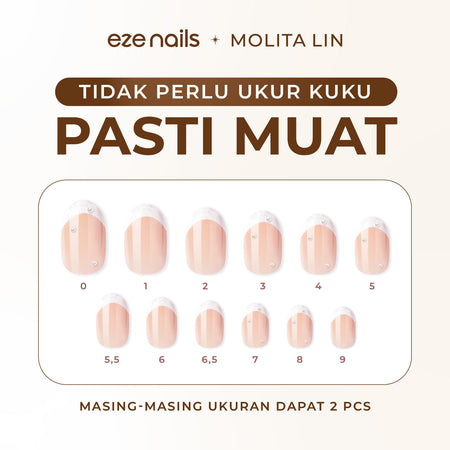 (NEW) Eze Nails x Molita Lin - Dare To Dazzle Spot On Manicure (Kuku Palsu Tempel)